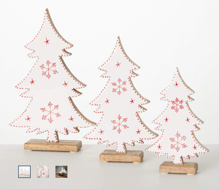 Snowflake Tabletop Trees Assorted