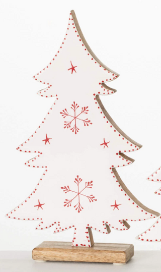 Snowflake Tabletop Trees Assorted