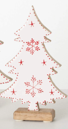 Snowflake Tabletop Trees Assorted