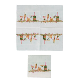 Paper Cocktail Napkins with Holiday Cocktails pack of 50