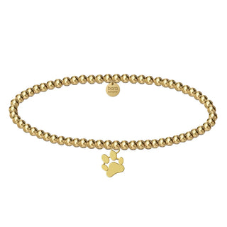 Paw Charm with 14K Gold Filled Beaded Bracelet hypoallergenic nickel free waterproof tarnish free