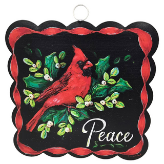 Peace Cardinal Large Scallop Metal Art