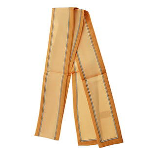 Peach Line Border Narrow Scarf 48in