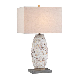 Pebble Cove Table Lamp  shell rectangle rectangular beige white resin