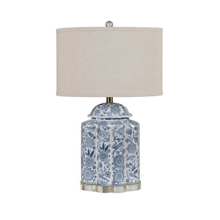 Petal and Plume Porcelain Lamp