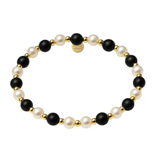 Renee 14K Gold Filled Beaded Bracelet with Pearls & Black Onyx