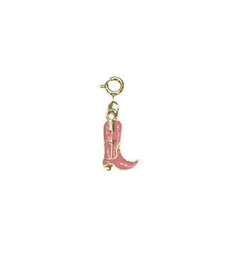 Pink Enamel Cowboy Boot Clip Charm