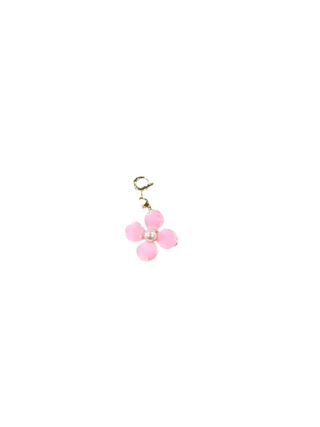 Pink Flower with Pearl Clip Charm