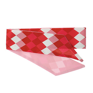 Pink Rhombus Printed Narrow Silky Scarf 36in