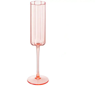 Pink Shatterproof Acrylic Flower Champagne Flute