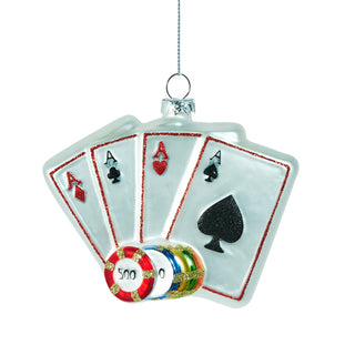 Poker Ornament glass cards chips