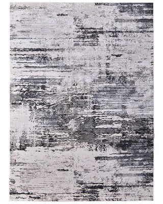 Prasad Rug 8x11 white gray black multi level pile
