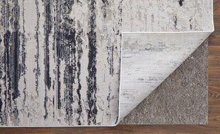 Prasad Rug 8x11 white gray black multi level pile