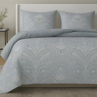 Printemps Comforter Set in Blue and White jacquard king