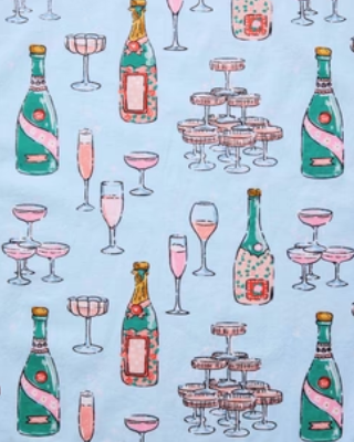 Printfresh blue champagne tower print