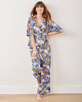 Printfresh fancy cat pajama set in tobacco