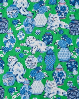 Printfresh fancy cat pattern in green juice