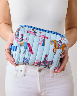 Printfresh Colorful quilted clutch with horse designs.