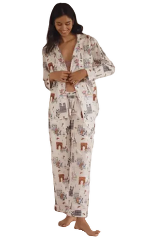 Printfresh Paris Getaway Long PJ Set in Cloud
