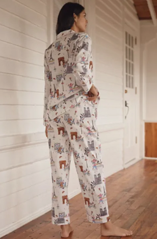 Printfresh Paris Getaway Long PJ Set in Cloud