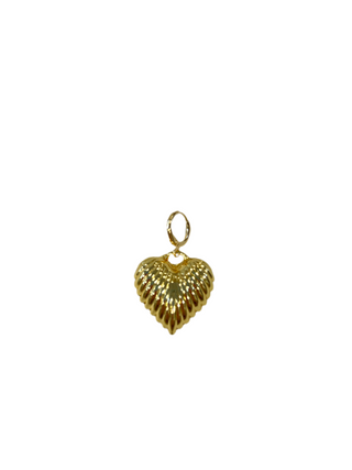 Puffy Sunburst Heart Scarf Charm, gold 