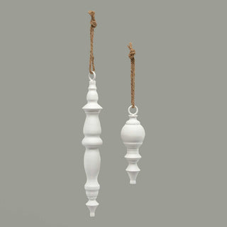 White Finial Ornament Assorted