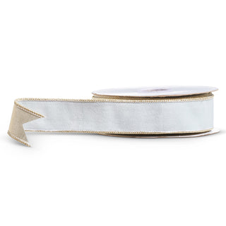 Pale Blue Ribbon with Gold Trim - Sold by the Foot