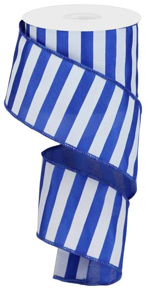 Royal Blue Striped Ribbon 2.5" SOLD BY THE FOOT