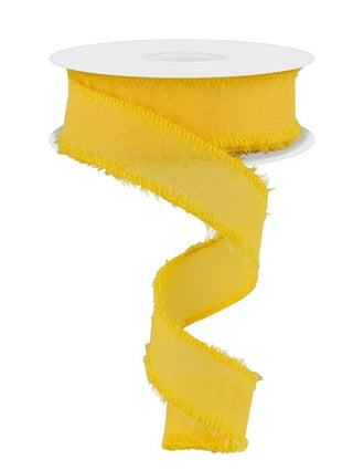 Yellow Wired Ribbon 1.5" SOLD BY THE FOOT