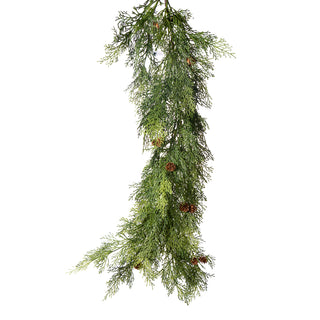 Real Touch Cedar Garland 6' greenery Christmas pinecone