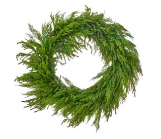 Real Touch Cedar / Norfolk Pine Wreath 30" Christmas holiday
A green artificial pine wreath with dense, layered needle-like foliage