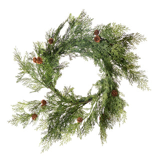 Real Touch Cedar Wreath 26" mini pinecone