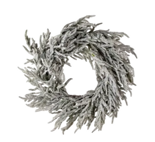 Real Touch Flocked Norfolk Pine Wreath 24" snow Christmas holiday winter