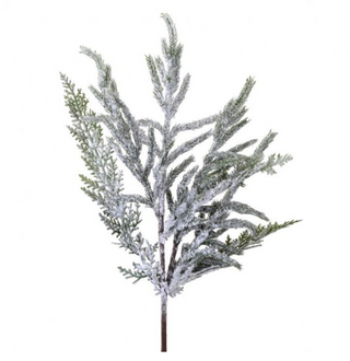 Real Touch Norfolk Pine Spray with Snow 24" flock flocked Christmas winter holiday