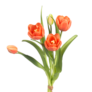 Real Touch Tulip x 5 Salmon