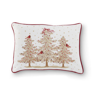 Rectangular Cardinals & Trees Pillow with Sequins
