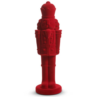 Red Flocked Nutcracker 20.5"