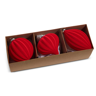 Red Flocked Ornament assorted styles 