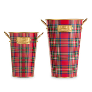 Red, Green & Gold Plaid Bucket Assorted