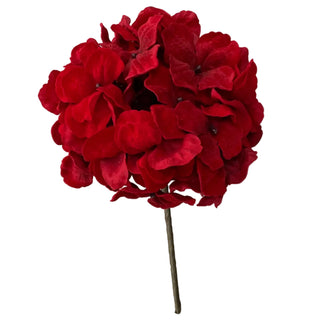 Red Hydrangea Pick 9.5"