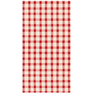 Red Painted Check Guest Napkins