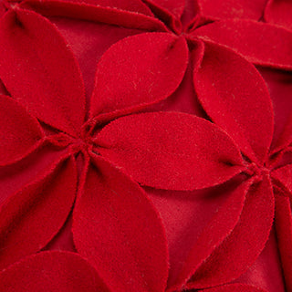 Red Petal Down Alternative Decorative Pillow wool felt