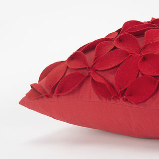 Red Petal Down Alternative Decorative Pillow wool felt