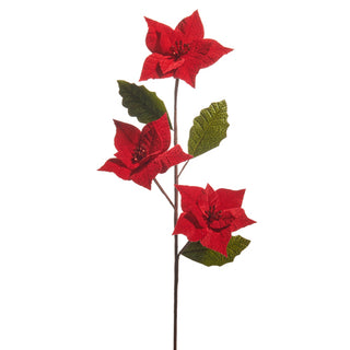 Red Velvet Poinsettia Spray