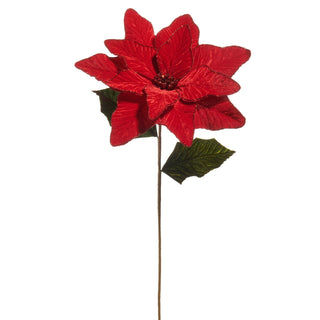 Red Velvet Poinsettia Stem 27"