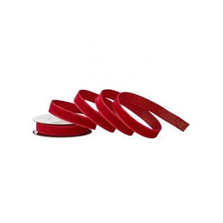 Red Velvet with Glitter Backing Ribbon 1" SOLD BY THE FOOT