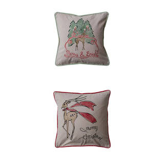 Reindeer Holiday Saying Pillows Assorted