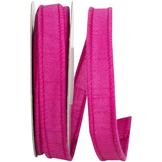 Fuchsia Dupion Wired Ribbon 7/8" SOLD BY THE FOOT