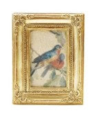 Resin Mini Framed Art Magnet in Gold Finish Assorted blue bird rectangle vintage