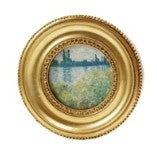 Resin Mini Framed Art Magnet in Gold Finish Assorted round city scape skyline vintage